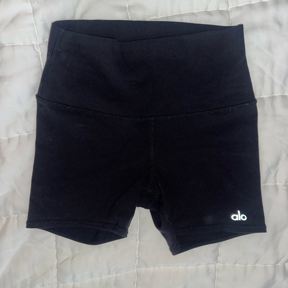 ALO Yoga Black Bike Shorts High-Waist Compression